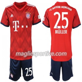 Completo Calcio Bayern Monaco Müller 25 Bambino Divisa Prima 2018/2019